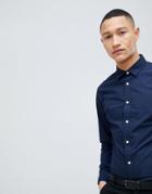Selected Homme Slim Contrast Button Shirt - Navy