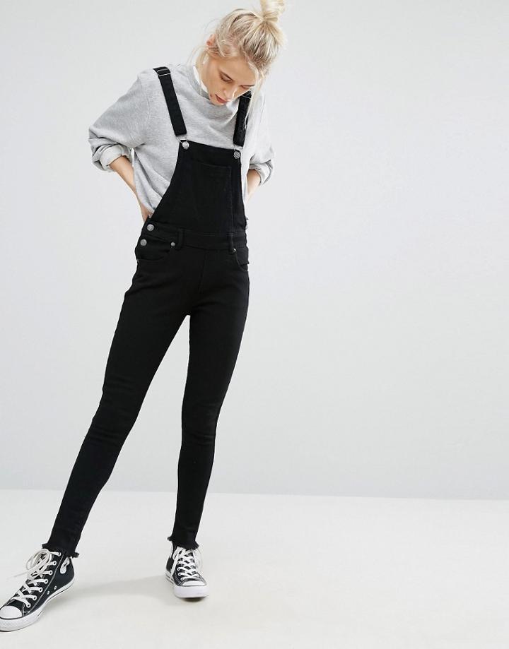 Liquor & Poker Skinny Fit Overalls - Black