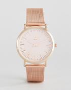 Asos Rose Gold Clean Mesh Strap Watch - Copper