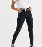 Parisian Petite Belted Jeans In Charcoal