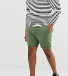 Asos Design Plus Skinny Chino Shorts In Washed Green - Green