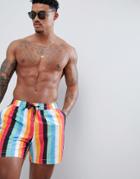 South Beach Swim Shorts With Stripes - Multi