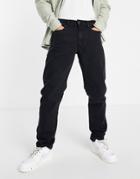 Dtt Straight Fit Jeans In Washed Black