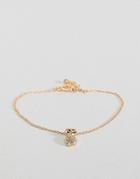 Asos Design Bracelet With Pineapple Charm In Gold - Gold