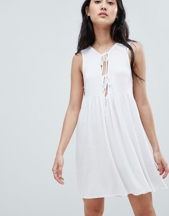 Nytt Chelsea Tie Front Dress - White