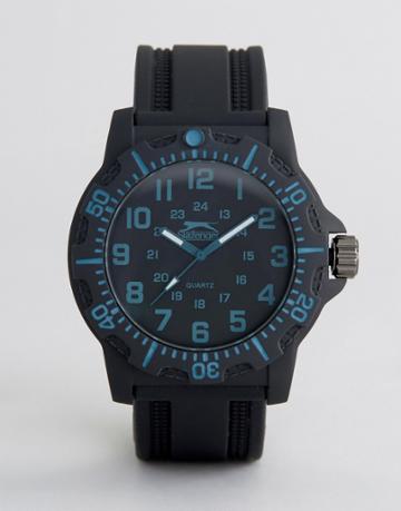 Slazenger Black Watch With Blue Markings - Black