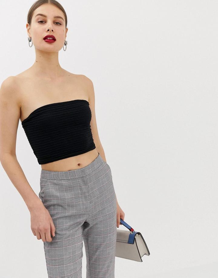 River Island Bandeau Crop Top In Black
