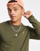 Polo Ralph Lauren Icon Logo Long Sleeve Top In Green