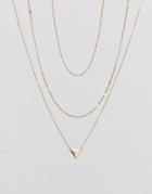 Pieces Multi Layered Necklace - Gold