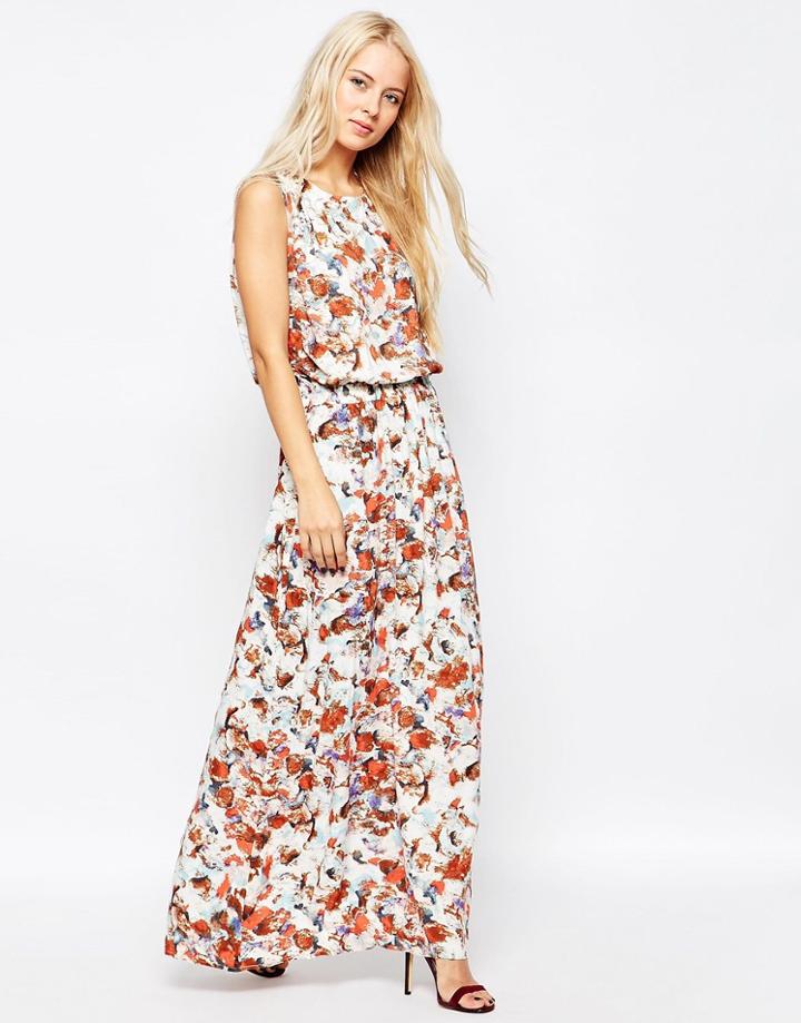 Selected Dora Endora Sleeveless Maxi Dress In Print - Jet Stream