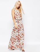 Selected Dora Endora Sleeveless Maxi Dress In Print - Jet Stream