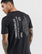Adidas Athletics Logo T-shirt With Back Print In Black - Black