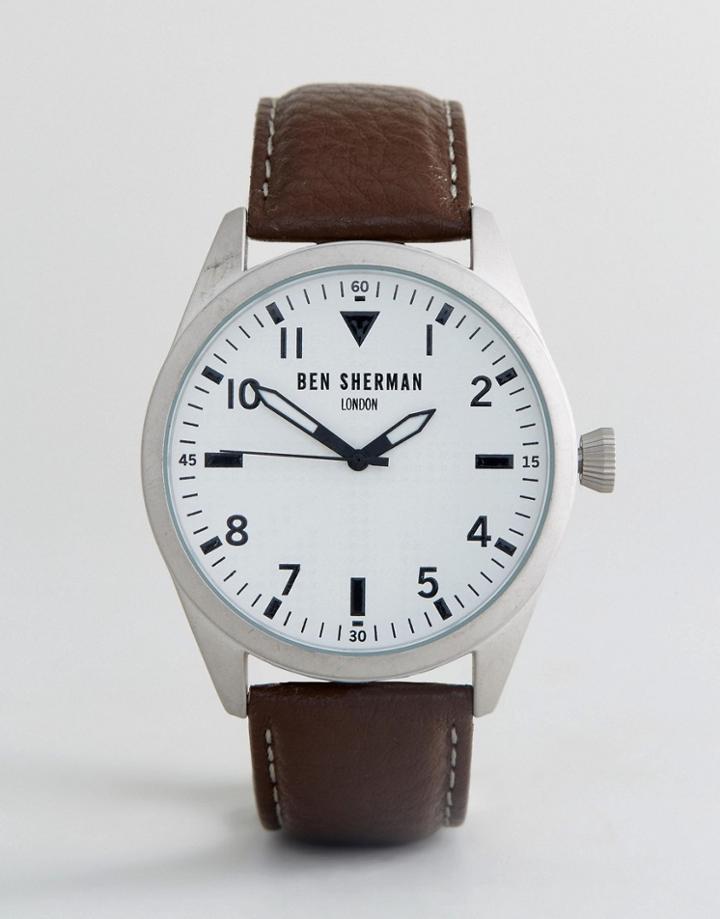Ben Sherman Wb074br Watch In Brown Leather - Brown