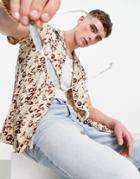 Jack & Jones Short Sleeve Shirt In Leopard Print-neutral