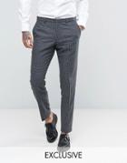 Heart & Dagger Skinny Suit Pants In Check - Gray