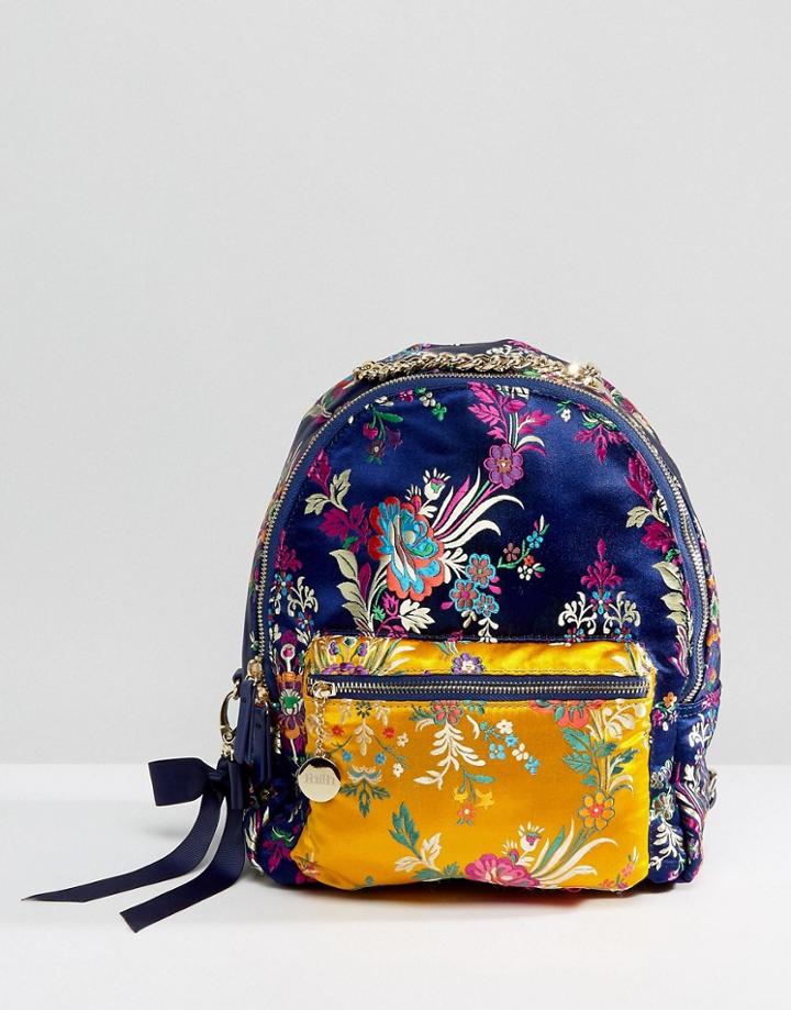 Faith Embroidered Backpack - Navy