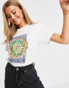 Daisy Street Relaxed T-shirt With Euphoria Retro Graphic-white