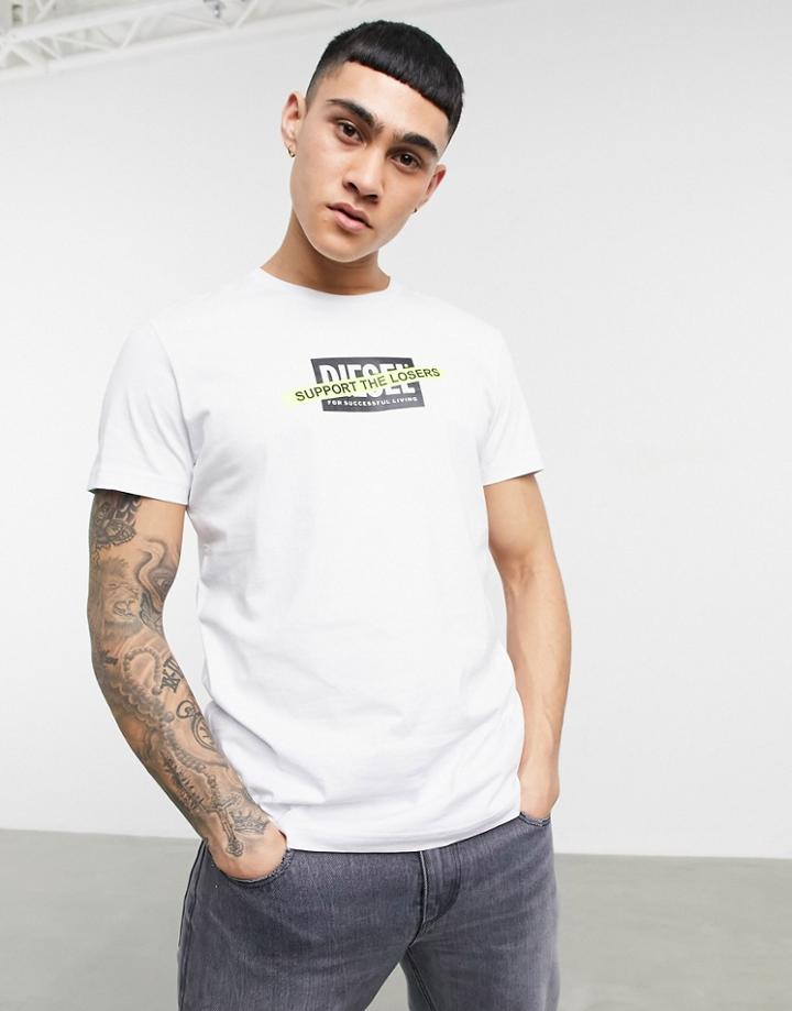 Diesel Support The Losers T-shirt In White