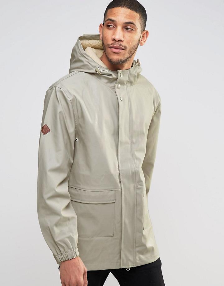 Bellfield Rain Trench With Fleece Lined Hood Jacket - Gray