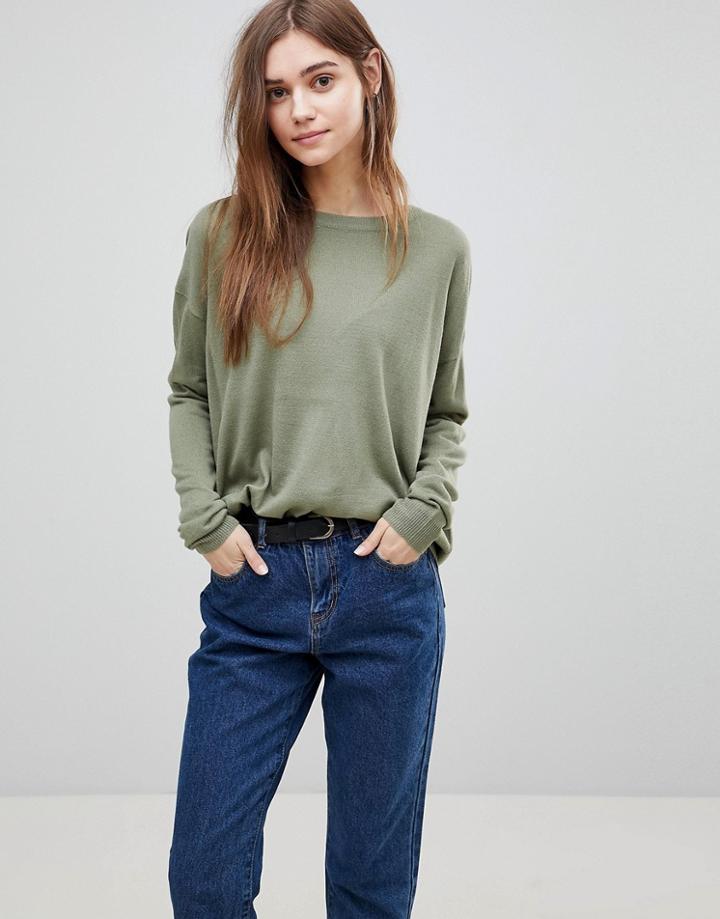 Brave Soul Ronya Loose Fit Sweater - Green