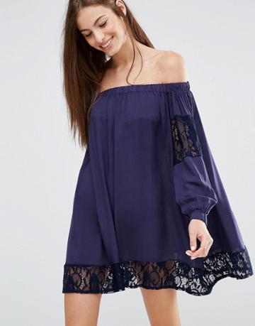 Max C Long Sleeve Beach Dress - Navy