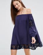 Max C Long Sleeve Beach Dress - Navy