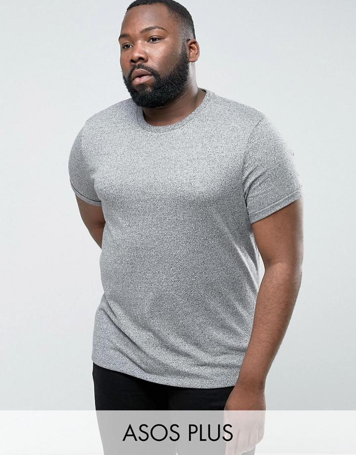 Asos Plus T-shirt With Roll Sleeve In Heavyweight Twisted Jersey - Red