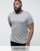 Asos Plus T-shirt With Roll Sleeve In Heavyweight Twisted Jersey - Red