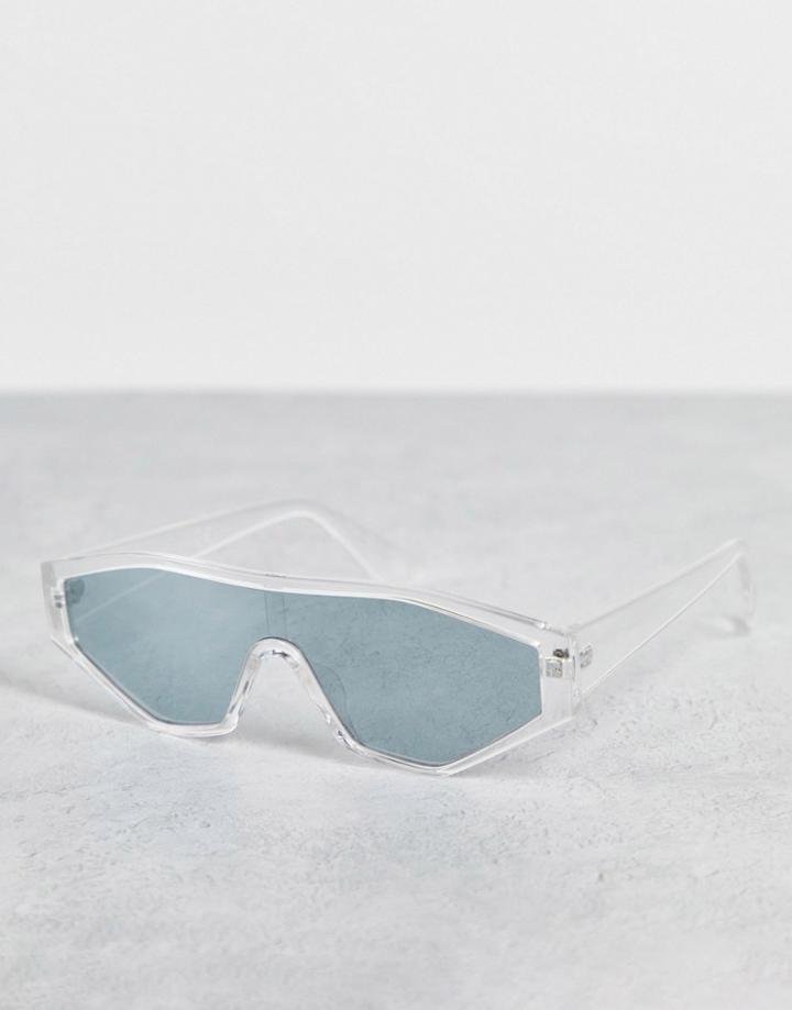 Topshop Visor Sunglasses In Clear