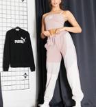 Puma Convey Oversized Sweatpants In Pink Color Block Exclusive To Asos