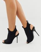 Asos Design Partition Shoe Boot Heels In Black - Black