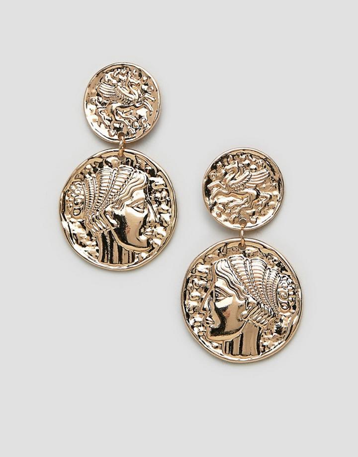 New Look Coin Earrings - Gold