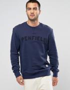 Penfield Brookport Crew Sweatshirt Towelling Logo In Navy - Navy