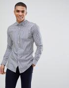 Moss London Premium Stripe Shirt - Navy