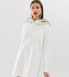 River Island Longline Hoody In Cream - Cream