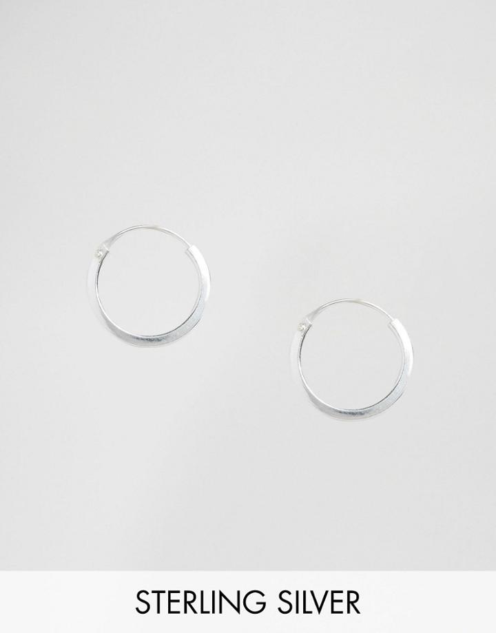 Kingsley Ryan Sterling Silver 14mm Flat Hoop Earrings - Silver