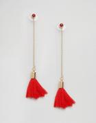 Johnny Loves Rosie Tassel Mismatched Earring - Red