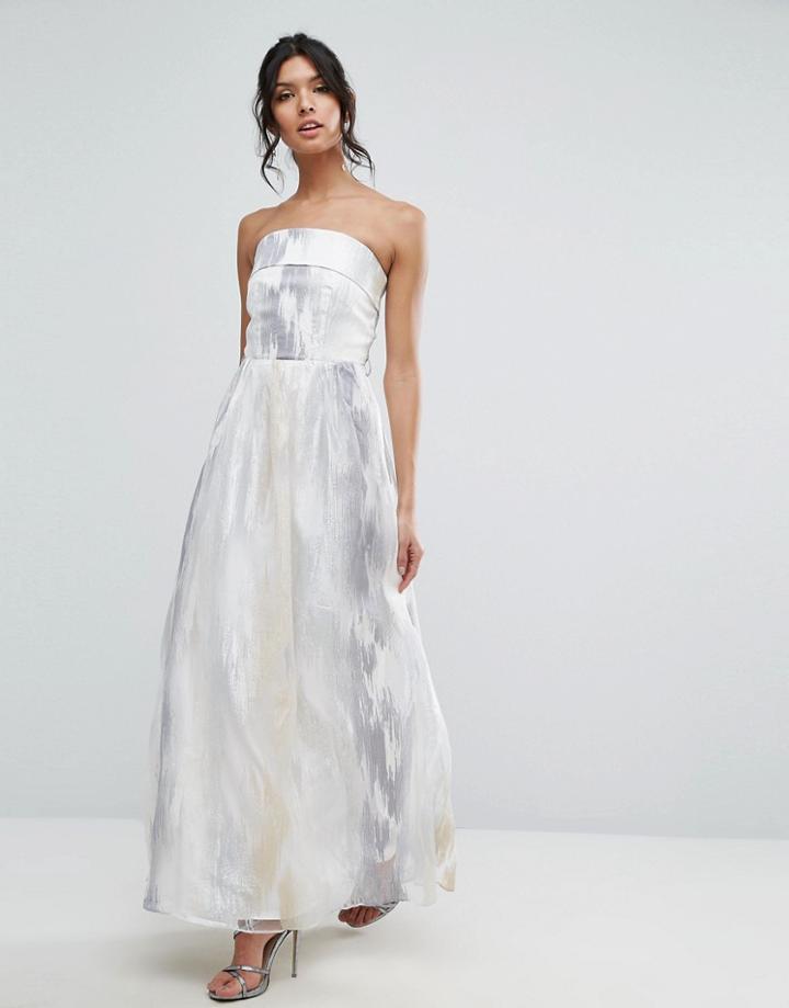 Little Mistress Waterfront Maxi Dress With Lace - Gray