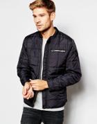 Replay Overshirt Jacket Quilted Lightweight Nylon - Black