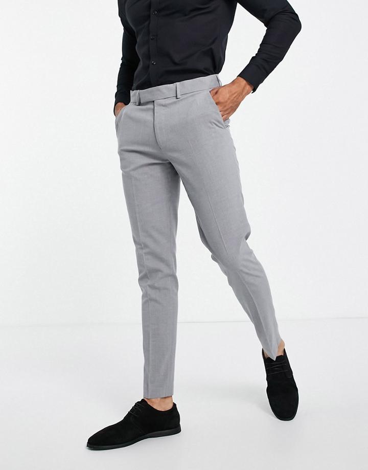 Asos Design Skinny Suit Pants In Mid Gray-grey