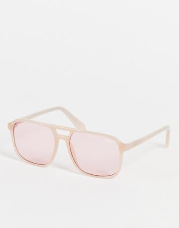 Quay X Love Island On The Fly Aviator Sunglasses In Crystal-clear