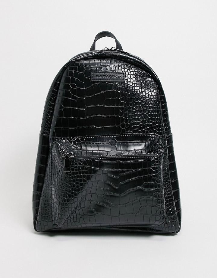 Claudia Canova Mock Croc Backpack In Black