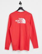 The North Face Easy Long Sleeve T-shirt In Red