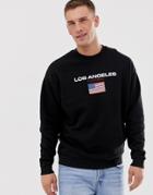 Asos Design Sweatshirt With Los Angeles Text Print