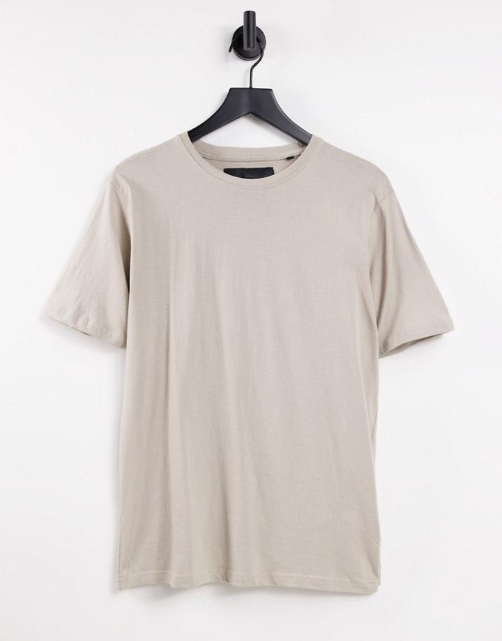 Soul Star Oversized Boxy T-shirt In Stone-neutral