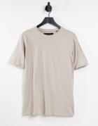 Soul Star Oversized Boxy T-shirt In Stone-neutral