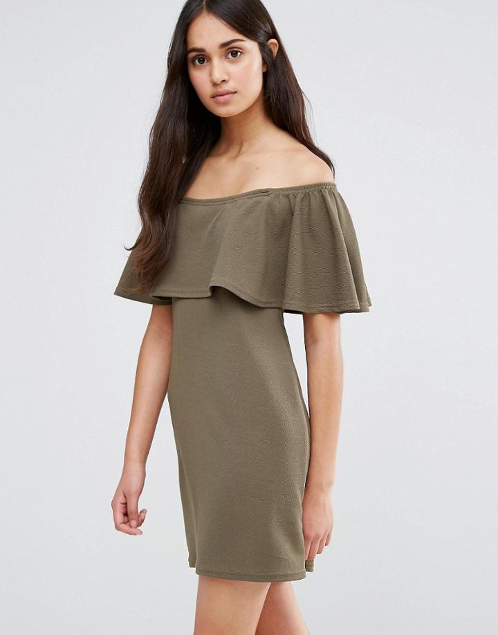 Daisy Street Off Shoulder Dress - Green