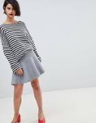 Vero Moda Peplum Hem Skirt - Gray