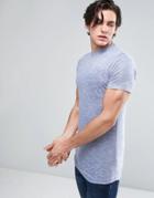 Another Influence Long Line Fine Stripe T-shirt - Blue