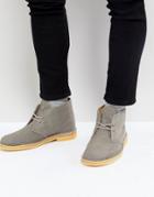 Clarks Canvas Desert Boots In Stone - Stone